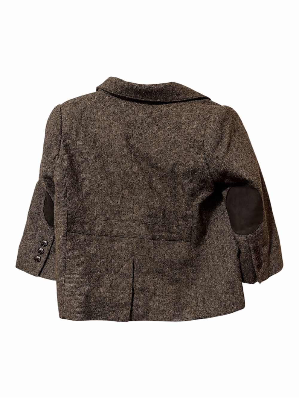 Janie and Jack Children's Classic Brown Tweed Wool Silk Blend Blazer Jacket - Picture 2 of 3